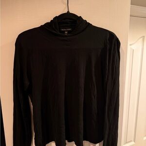 Eileen Fisher Black Cowl Neck Top Silk